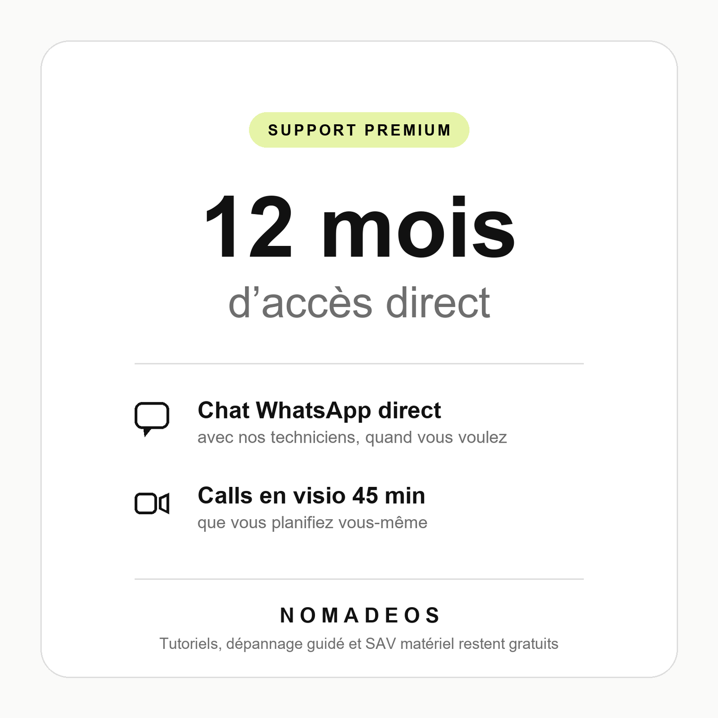 Support Premium — 12 mois